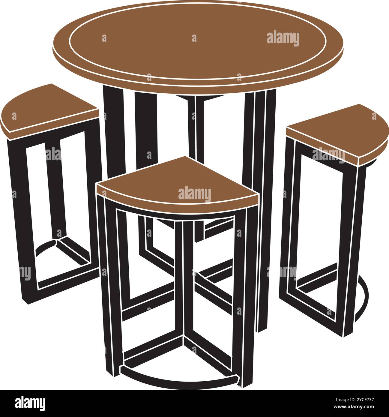 set of cafe tables and chairs vector illustration symbol design Stock ...