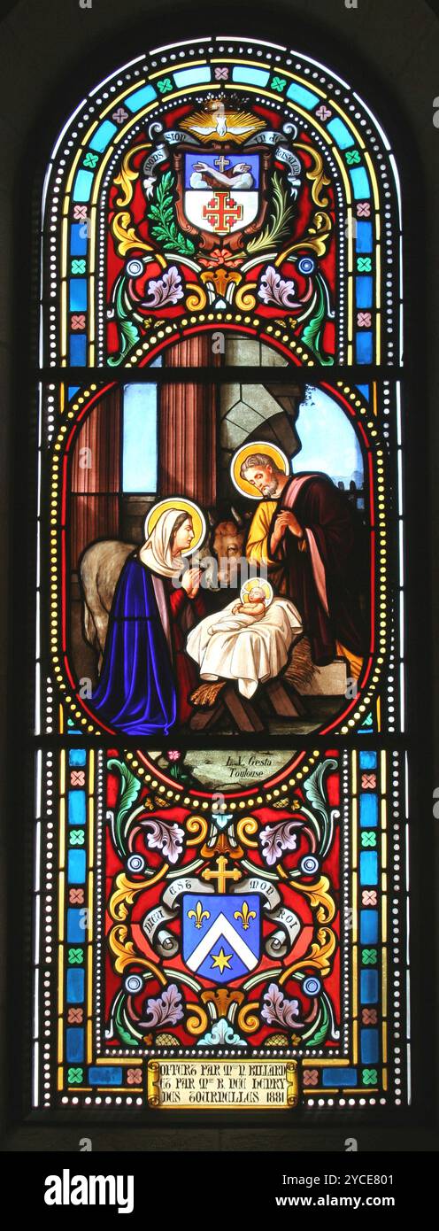 5.5 Lighted Stained Glass Nativity – Illuminated Christmas Décor