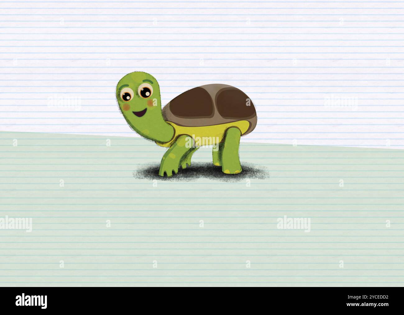 Illustration of a cute and sweet cartoon turtle Stock Photo - Alamy
