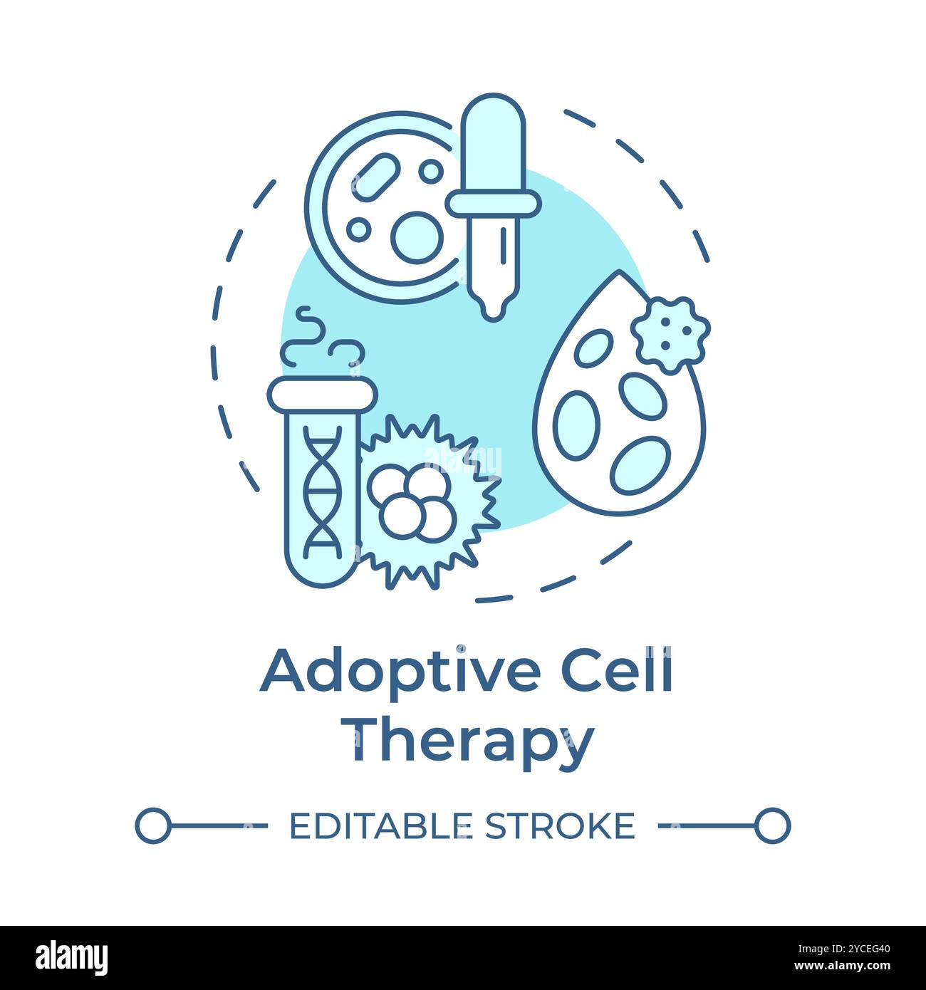 Adoptive cell therapy soft blue concept icon Stock Vector