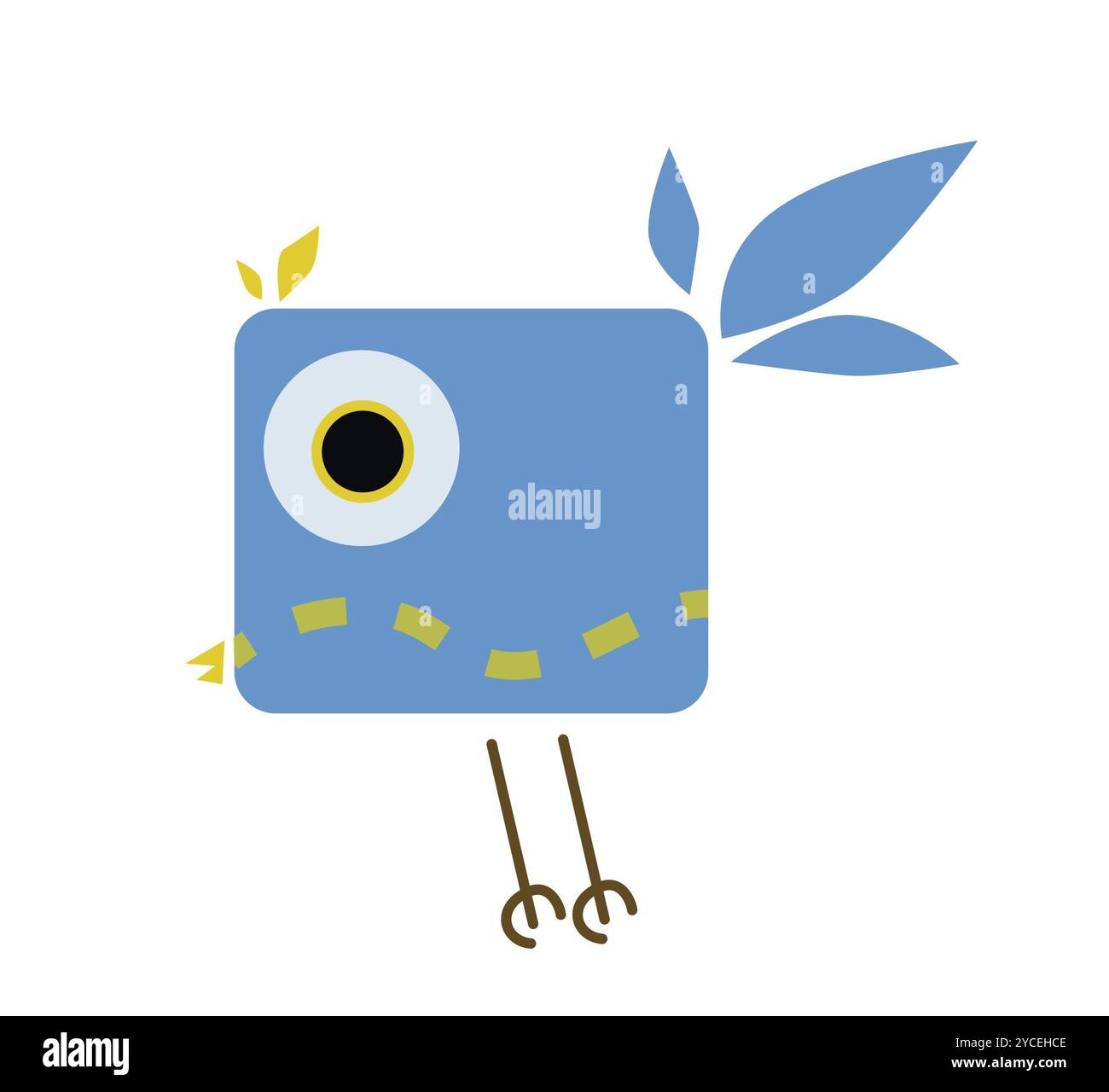 Little colorful and joyful cartoon bird illustration Stock Photo - Alamy