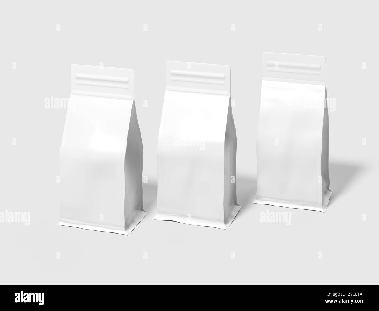 White Blank Paper Coffee Bag Mockup 3D Render Stock Photo - Alamy