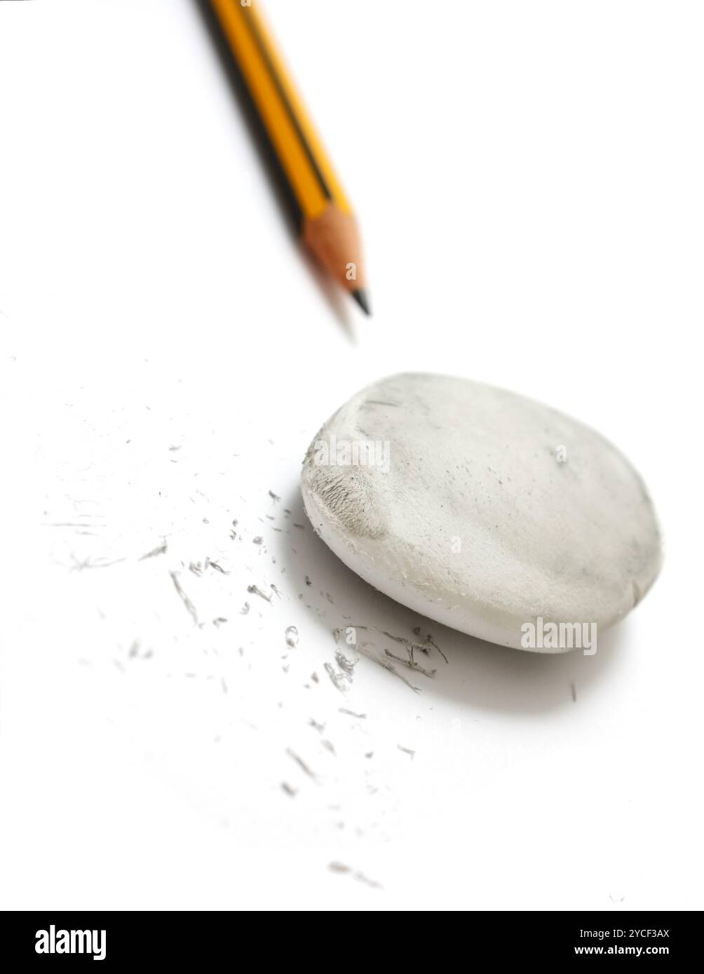 Pencil and rubber Stock Photo