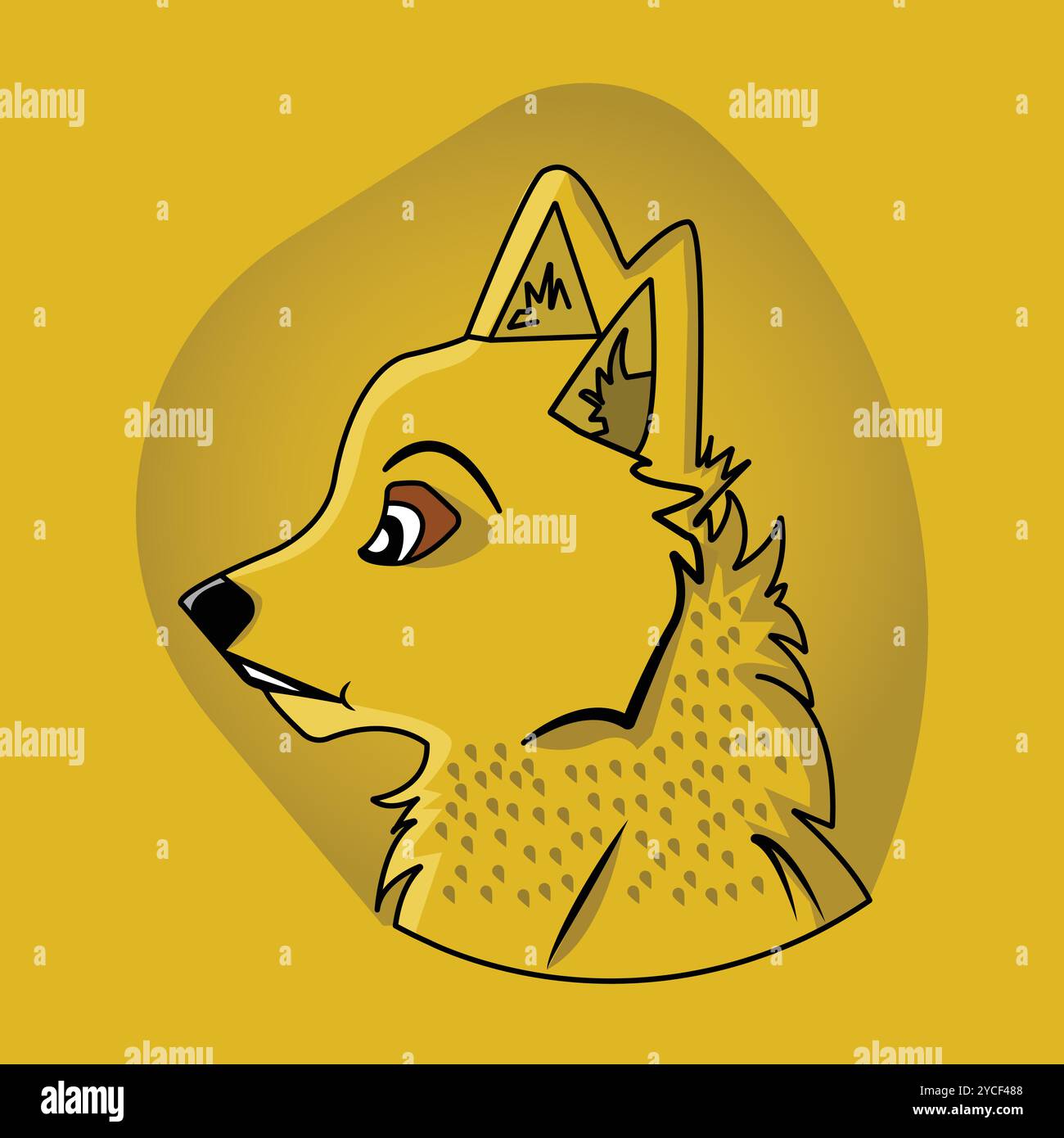 fox had illustration fox flat had illustration Stock Vector