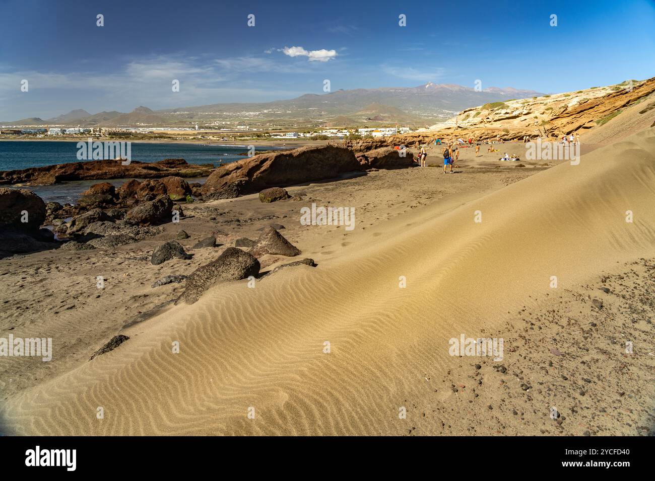 The beach Playa La Tejita near El Medano, Granadilla de Abona, Tenerife Island, Canary Islands, Spain, Europe Stock Photo