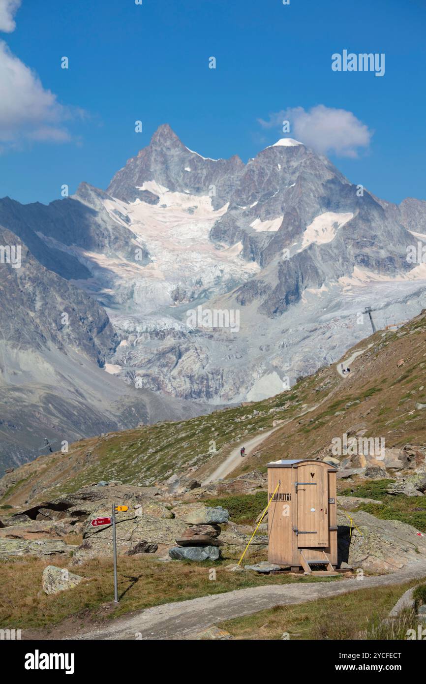 Weisshorn, Alps, Valais, Blauherd, Toilet Stock Photo