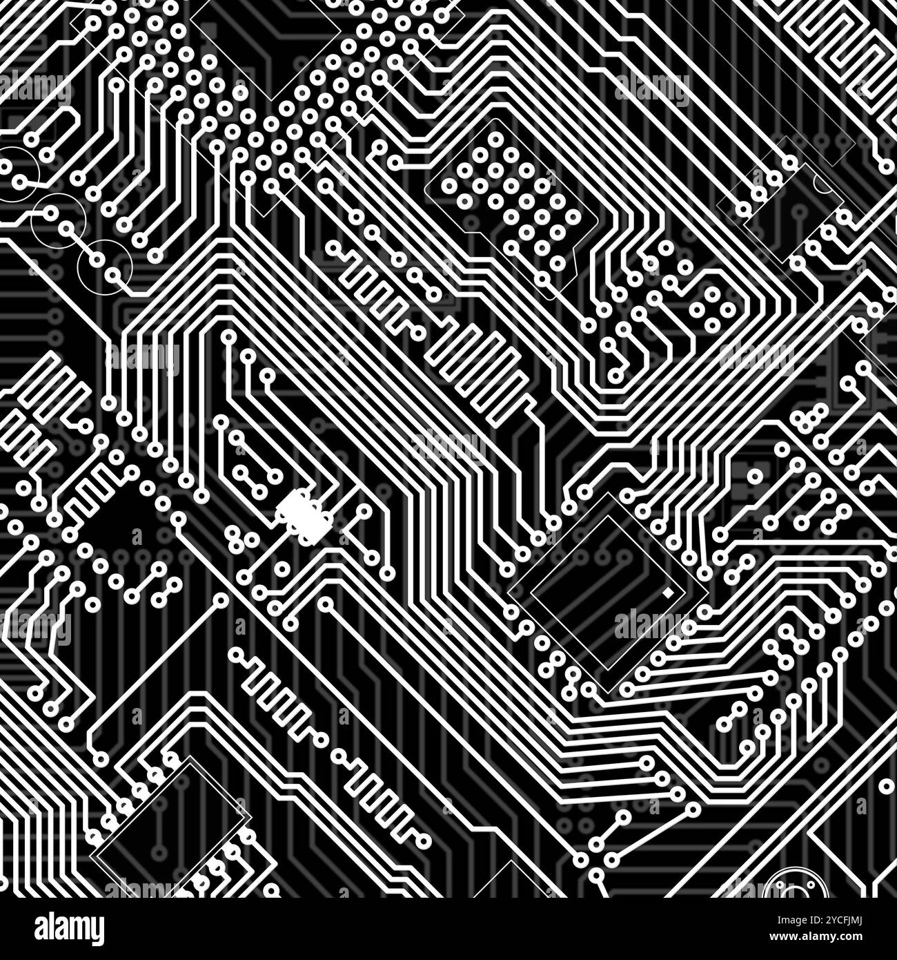 Abstract tech circuit board Black and White Stock Photos & Images - Alamy
