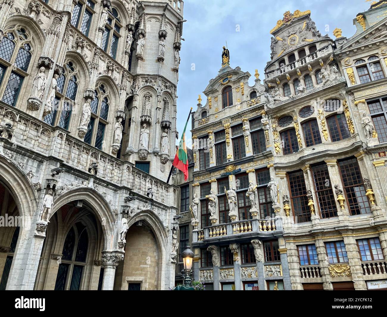 The Baroque Guildhalls of the Grand-Place. City of Brussels, Brussels-Capital Region, Belgium. 29th June 2023. - Smartphone Captured Stock Image