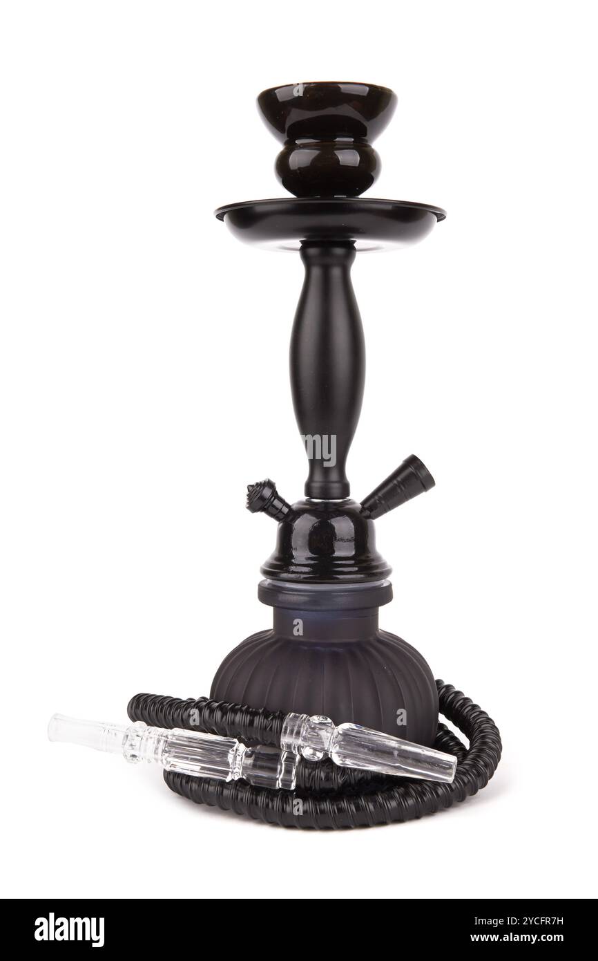 Black hookah isolated on white background Stock Photo