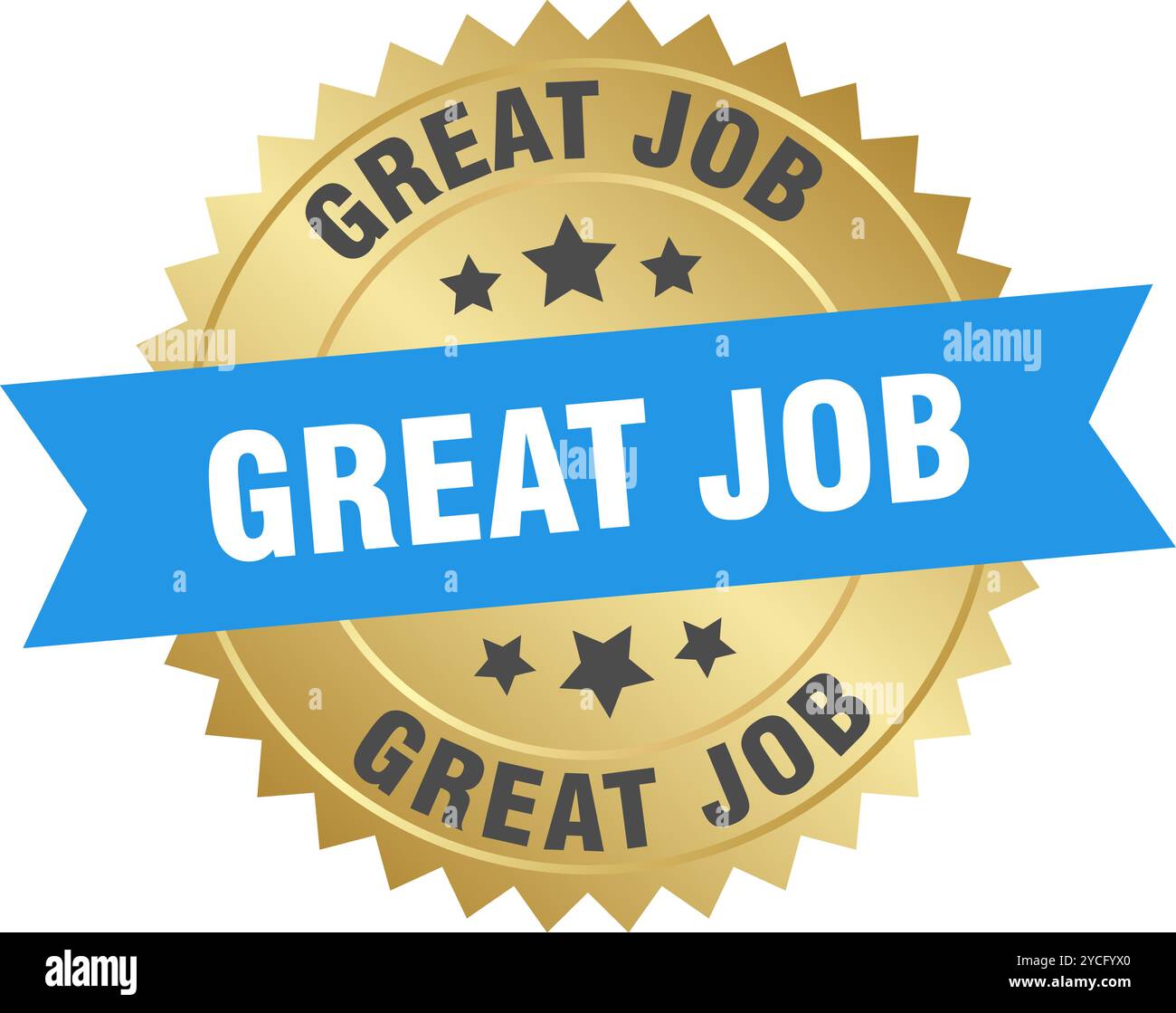 great job round blue and gold label isolated on transparent background ...