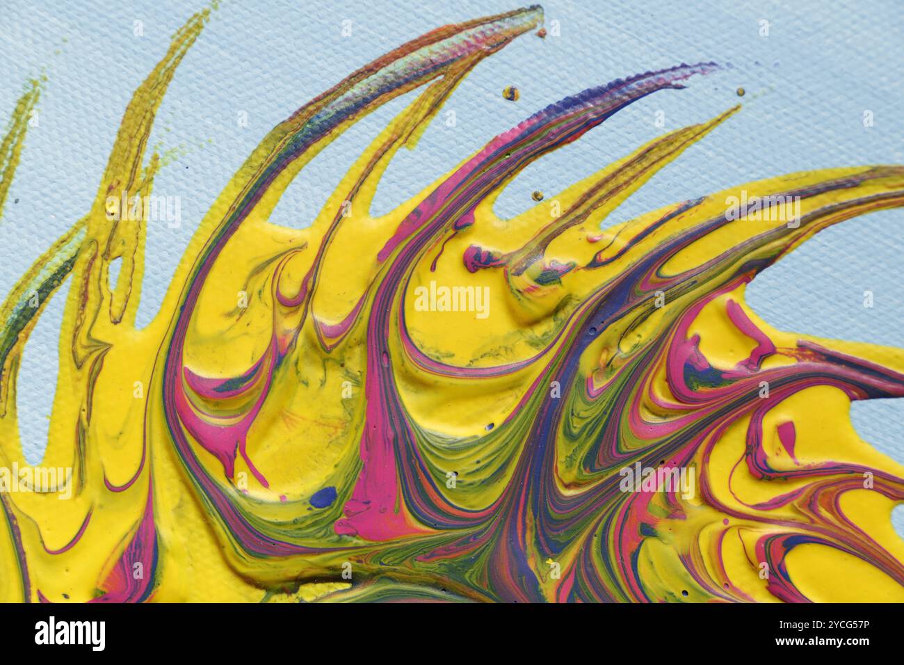 Pouring paintwork, colorful and so much fun to make them Stock Photo