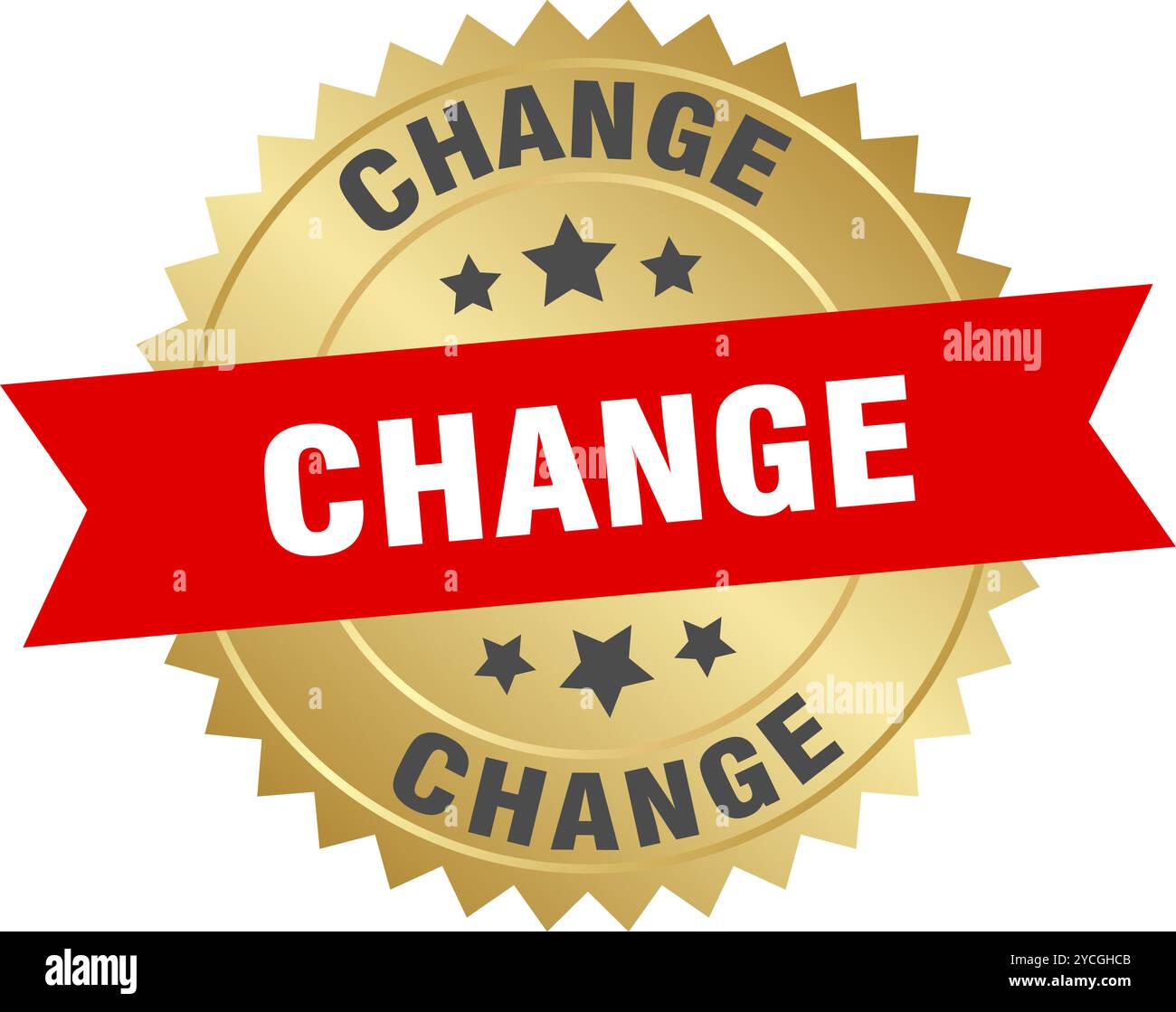 change round red and gold label isolated on transparent background ...