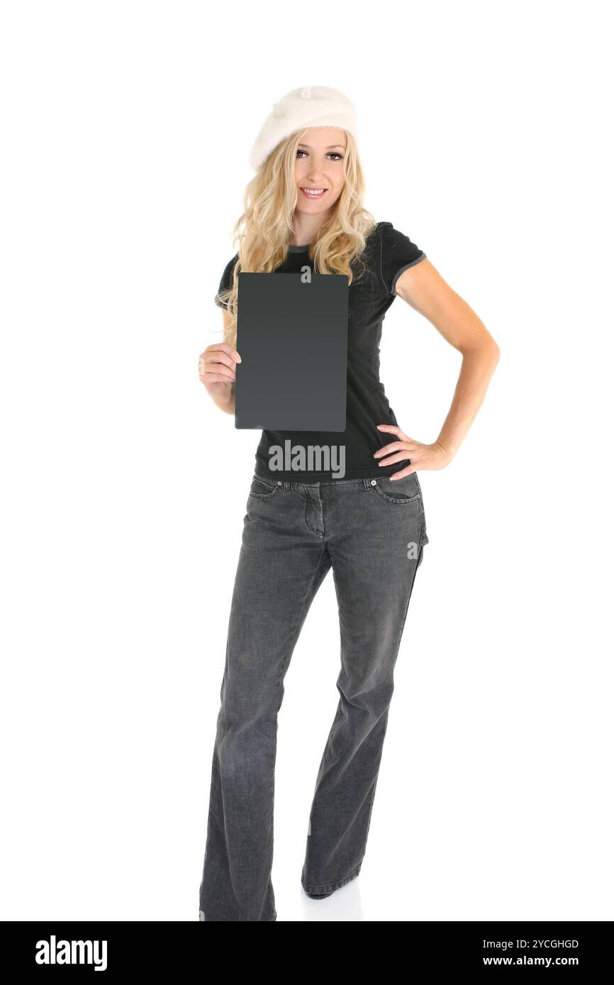 Smiling woman in beret showing hi-res stock photography and images - Alamy