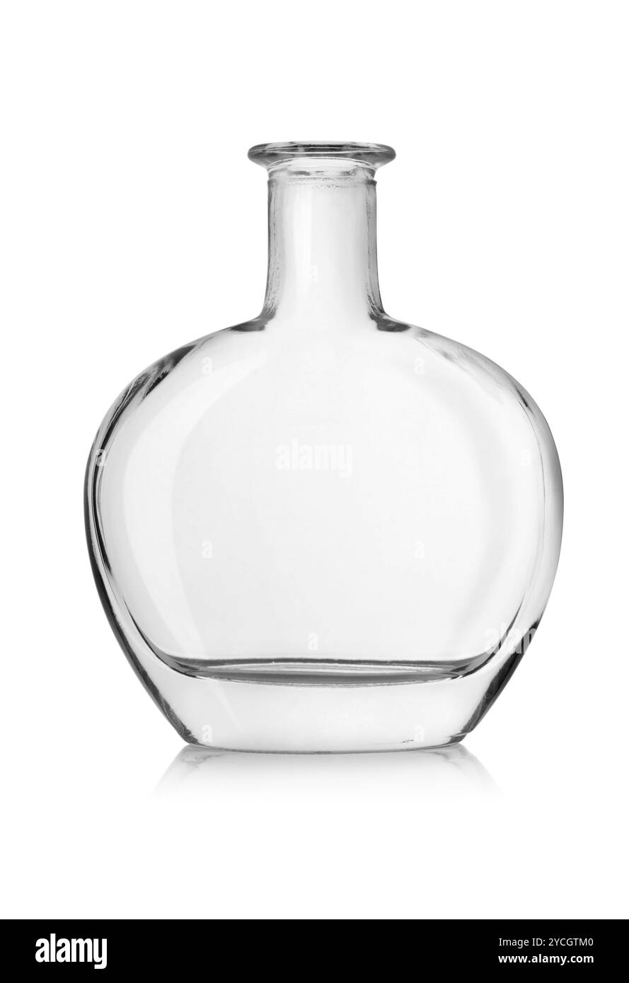 Empty bottle of cognac isolated Stock Photo