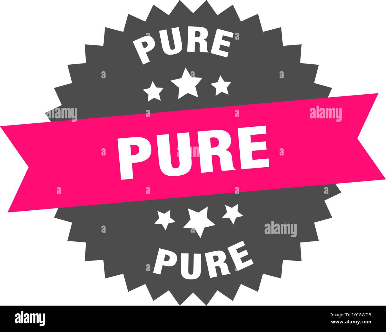 Pure Round pure round pink label isolated on transparent background. pure Stock ...