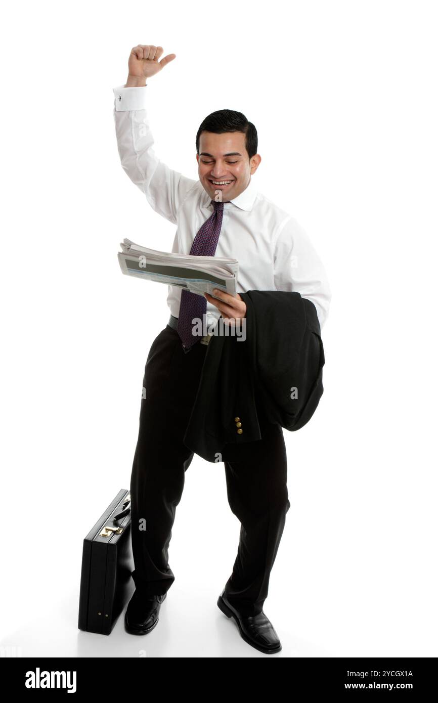 Executive  punching air success Stock Photo