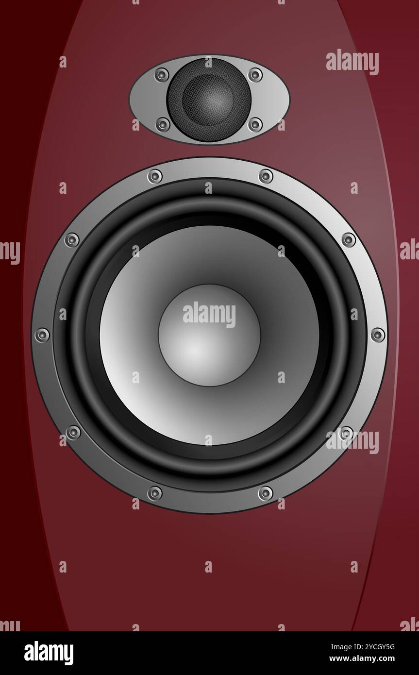 Realistic Sound Vector Acoustic sound systems. Realistic eps10 vector illuctration of hi-fi ...