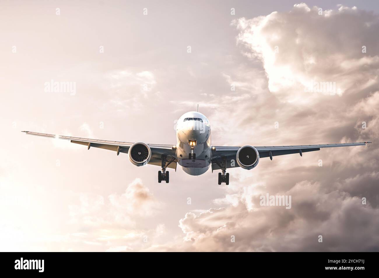 Front view passenger plane approaching hi-res stock photography and ...