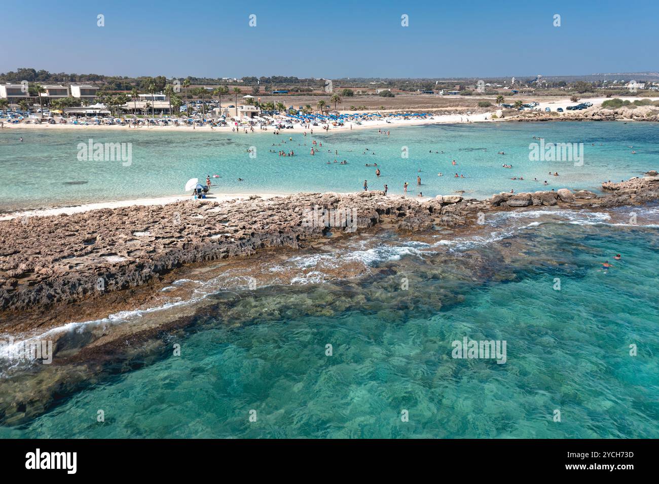 An aerial view of Ayia Thekla Beach in Ayia Napa, Cyprus Stock Photo - Alamy