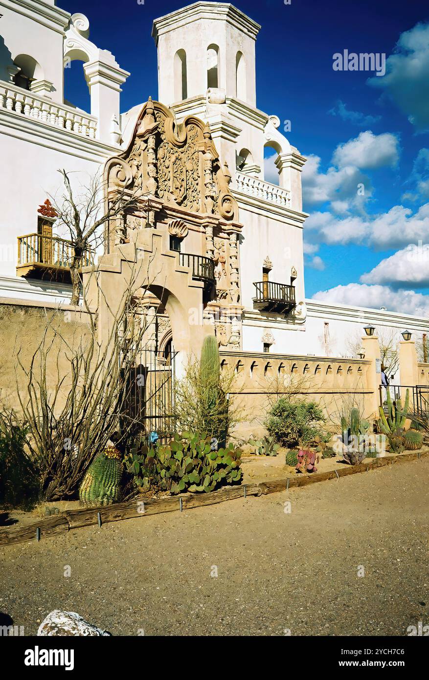 Film Image of Spanish mission San Xavier del Bac started in 1692 by ...