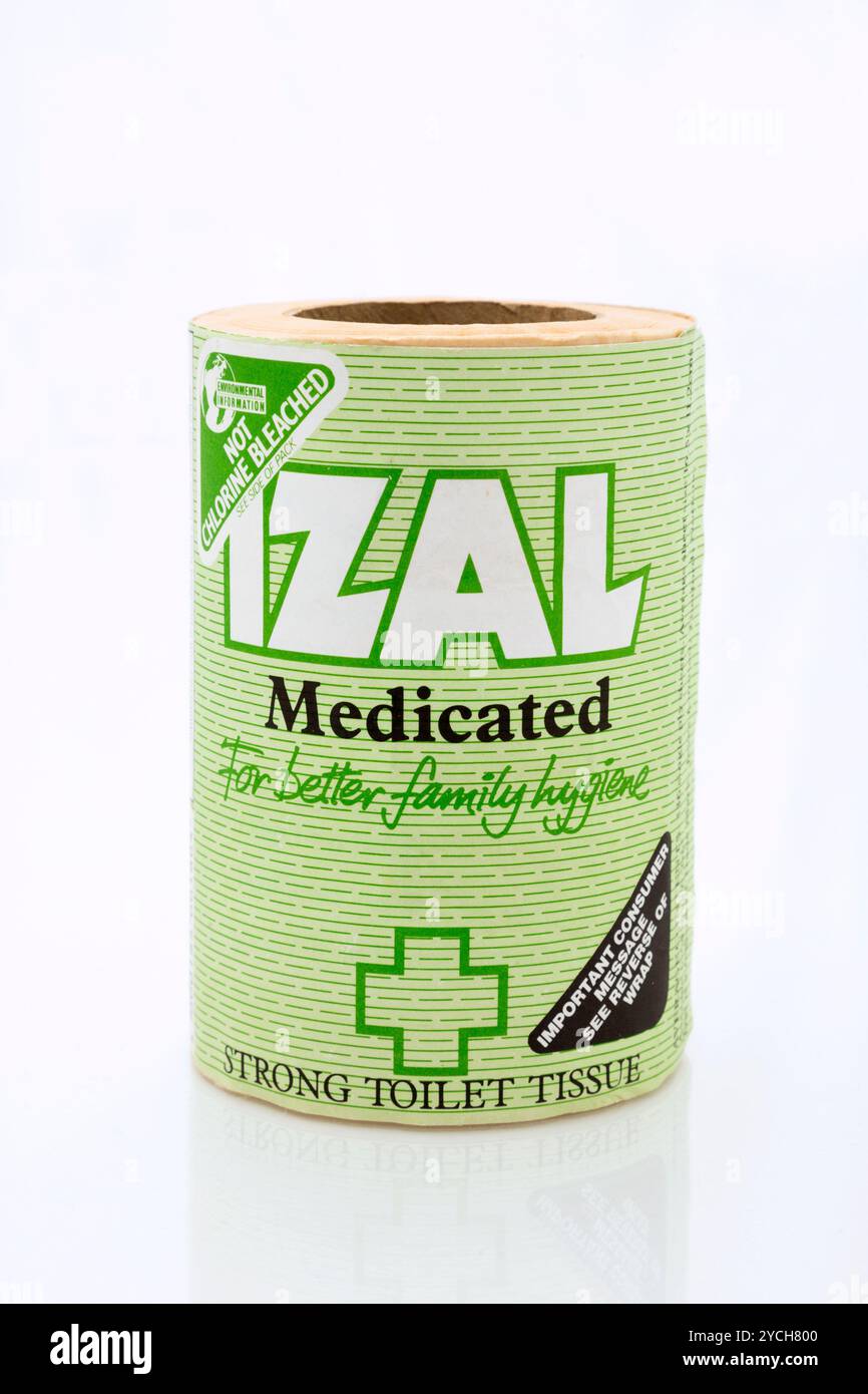 A roll of IZAL brand toilet paper, which is no longer manufactured. Natural colour photo balance. (140) Stock Photo