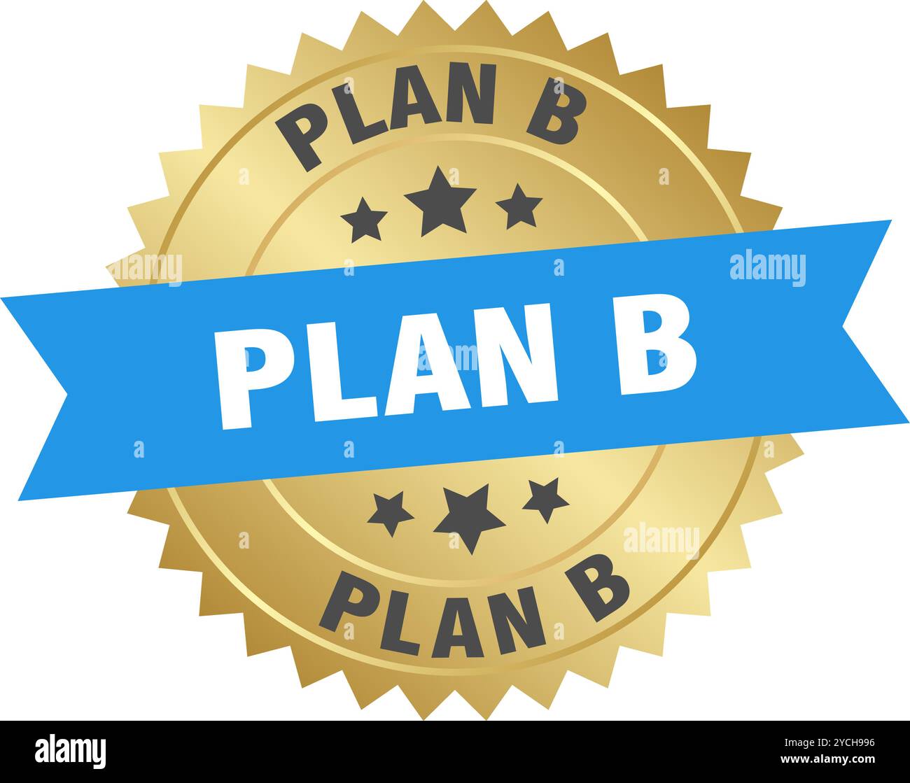 plan b round blue and gold label isolated on transparent background ...