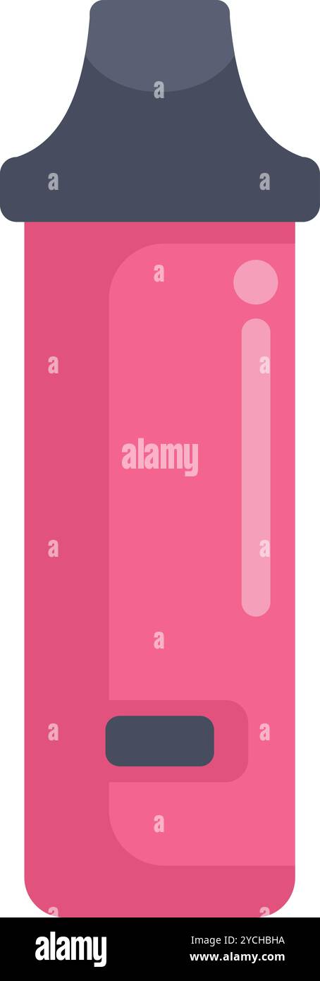 Pink electronic cigarette device being charged with battery indicator displaying current charge level Stock Vector