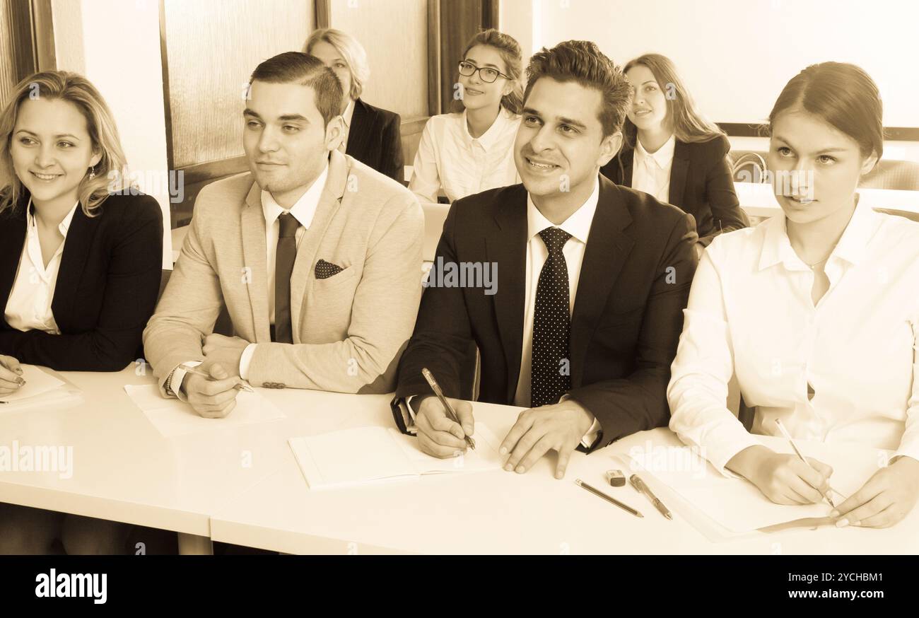 Students at lecture at university Stock Photo