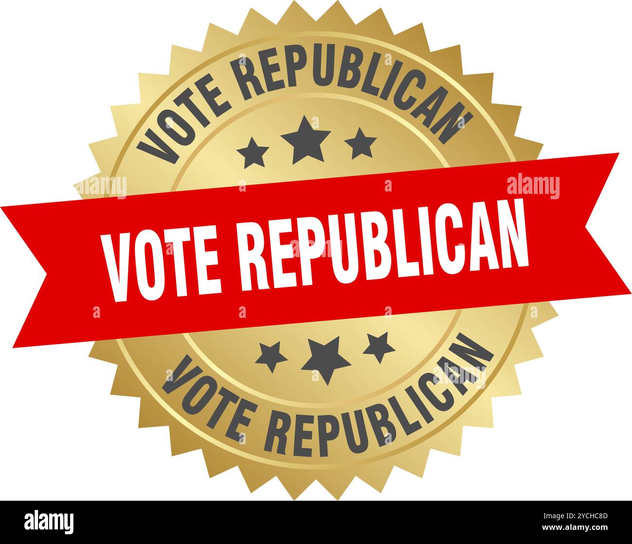 vote republican round red and gold label isolated on transparent ...