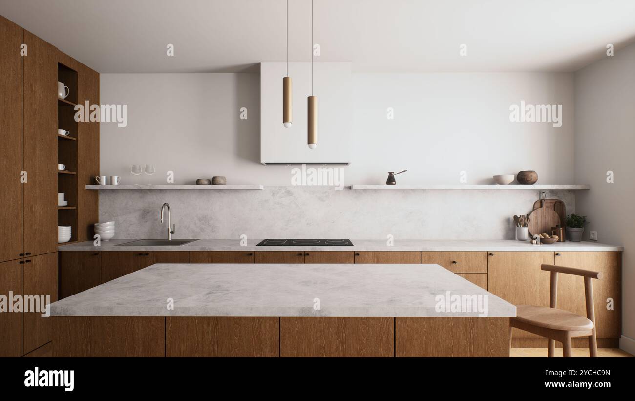 Discover modern minimalist kitchen design with beautiful marble ...