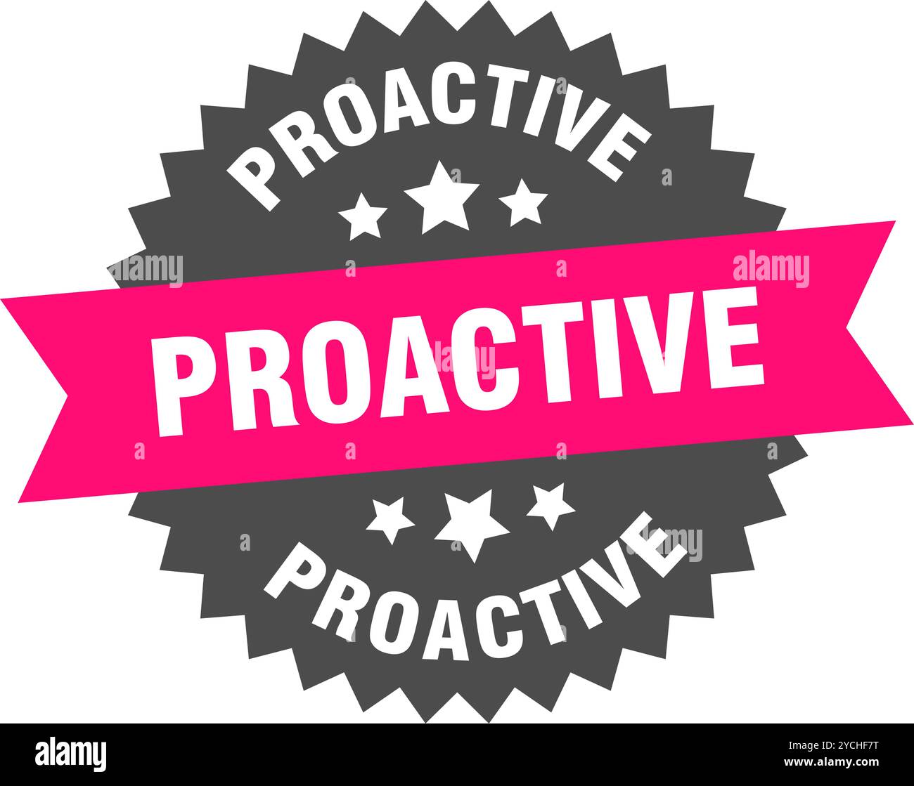 proactive round pink label isolated on transparent background ...