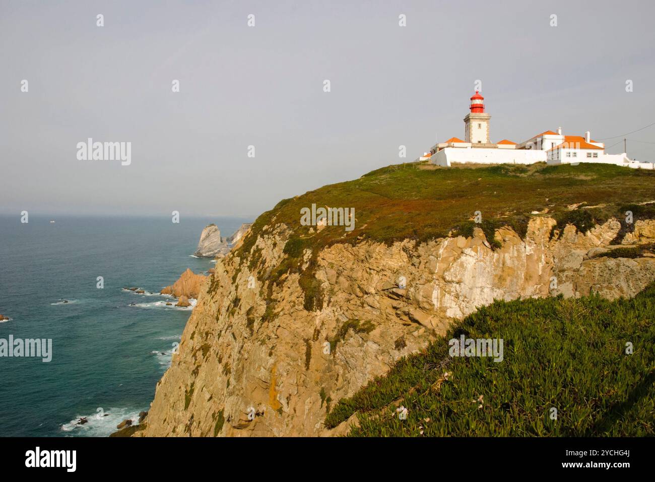 Light house at Cabo da Rocca, westest point of Europe, Portugal Stock Photo