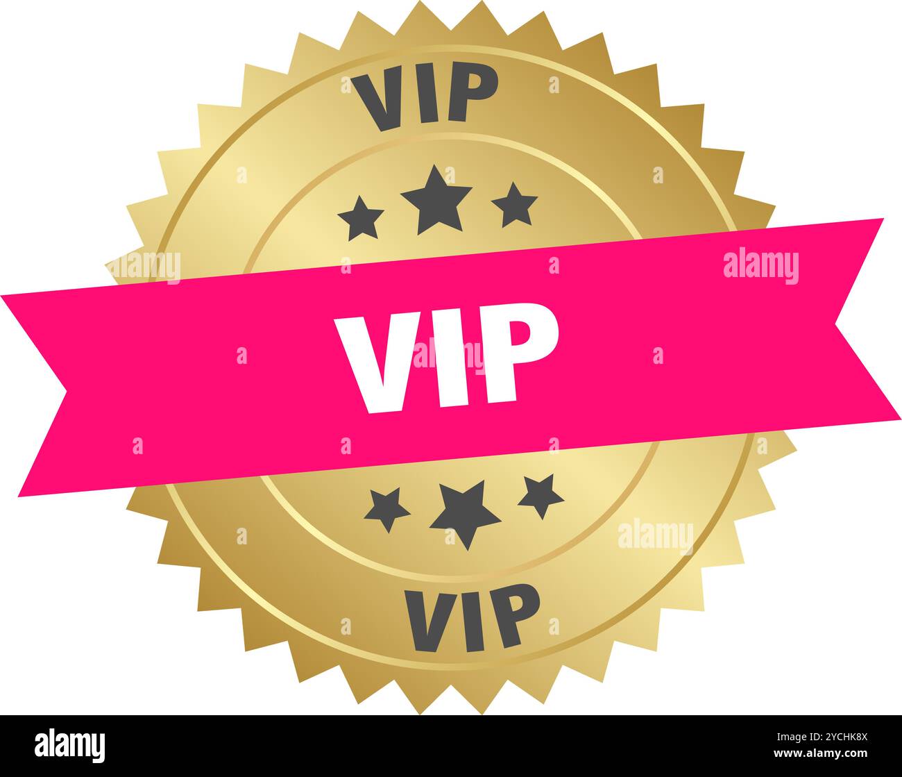 vip round pink and gold label isolated on transparent background. vip ...