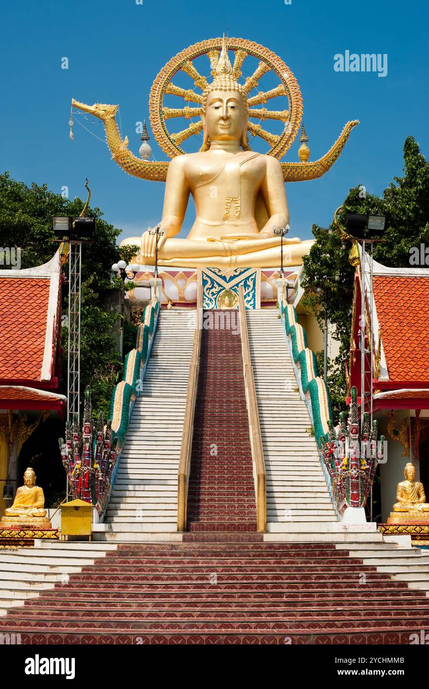 Golden statue of Buddha in meditation. Thailand Stock Photo