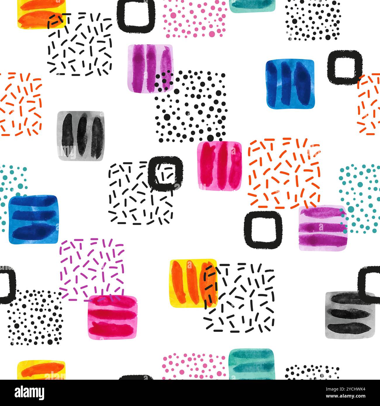 Seamless pattern with colorful squares. Vector abstract background with geometric shapes Stock Vector