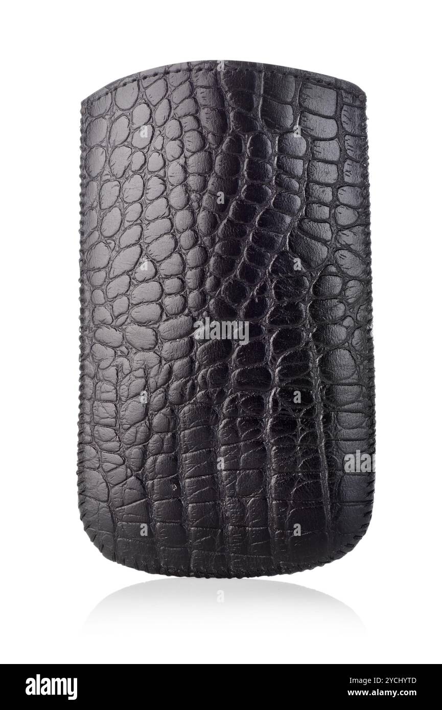 Black leather case Stock Photo