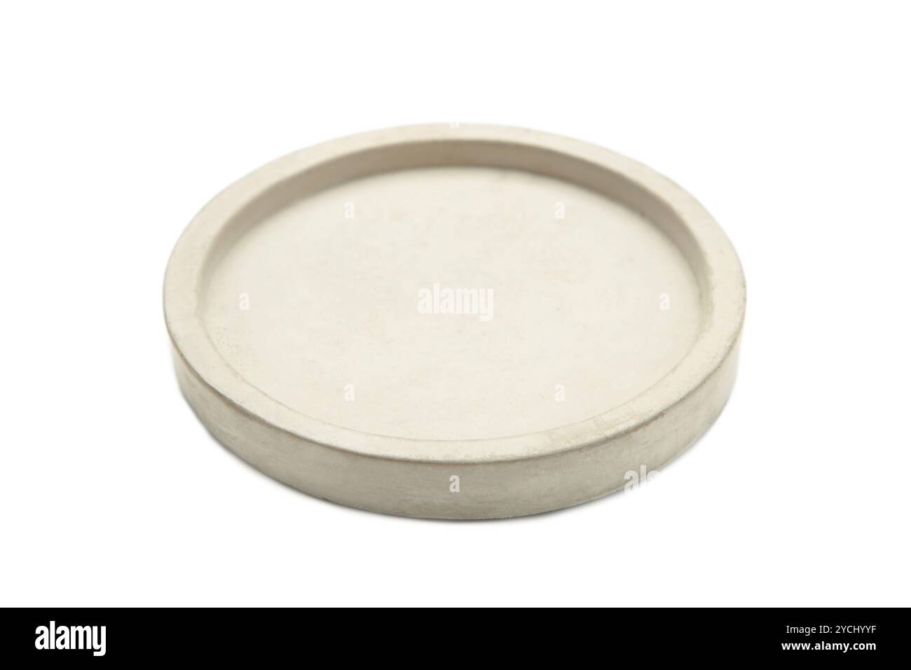 Empty ceramic round plate isolated on white background with clipping ...