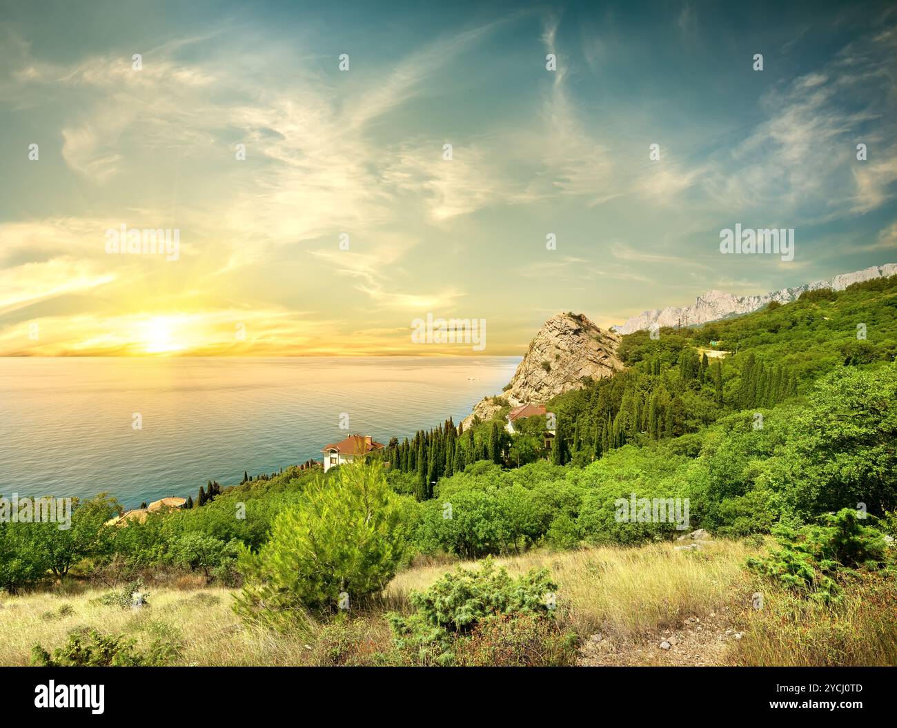 Rock in water sunset sunrise hi-res stock photography and images - Alamy