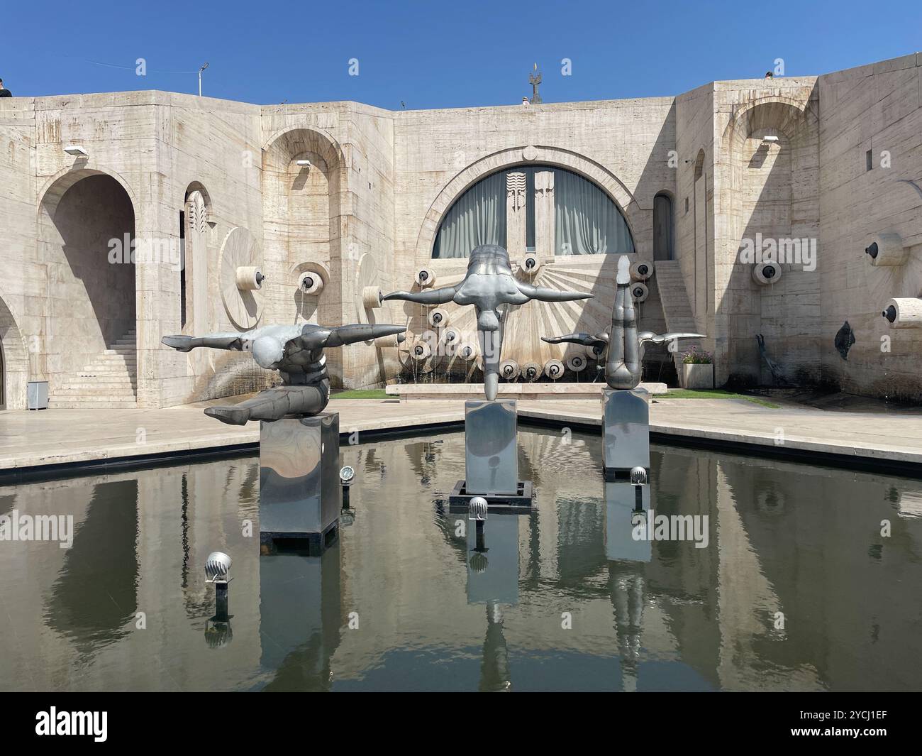 Sculptures, the Cascade Complex, Cafesjian Center for the Arts, Republic of Armenia. - Smartphone Captured Stock Image