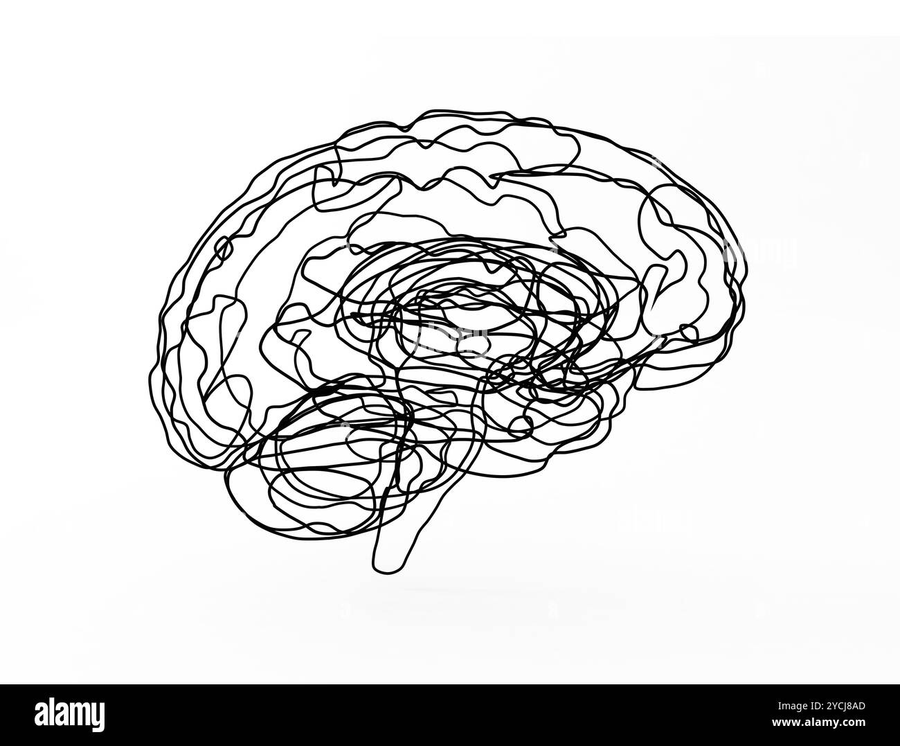 Simply line human brain Stock Photo