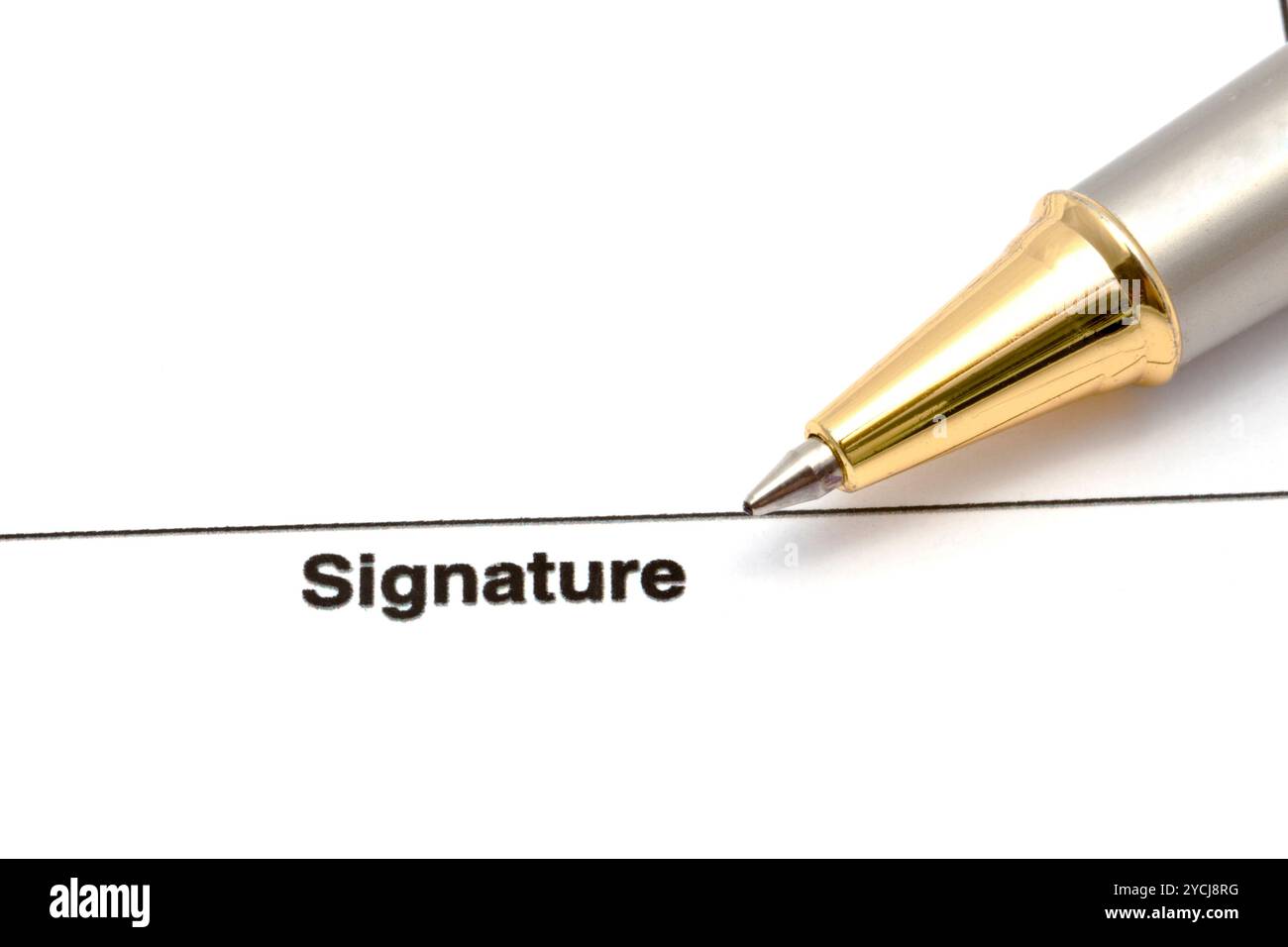 Pen and signature paper Stock Photo - Alamy