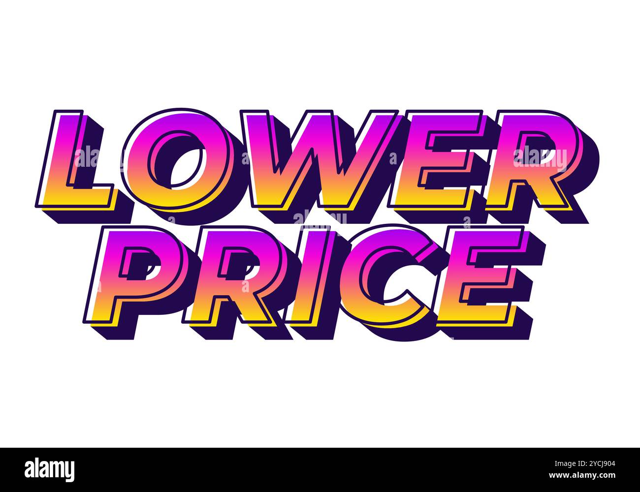 Lower price. Text effect design with modern colors and 3D font look ...