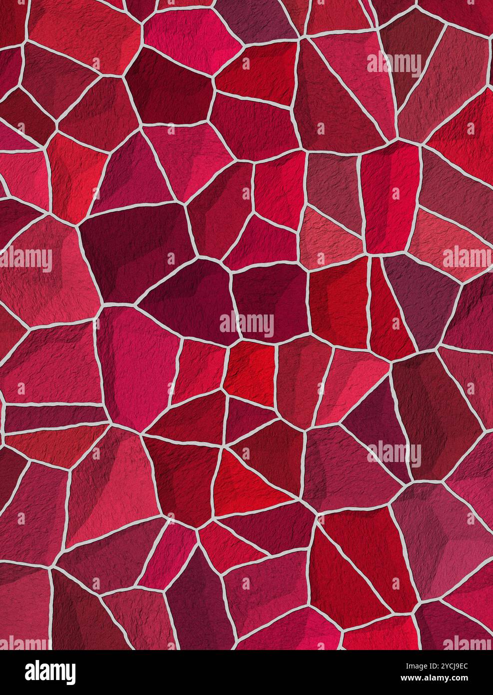 Seamless cracked multi colored pattern in red and pink Stock Photo