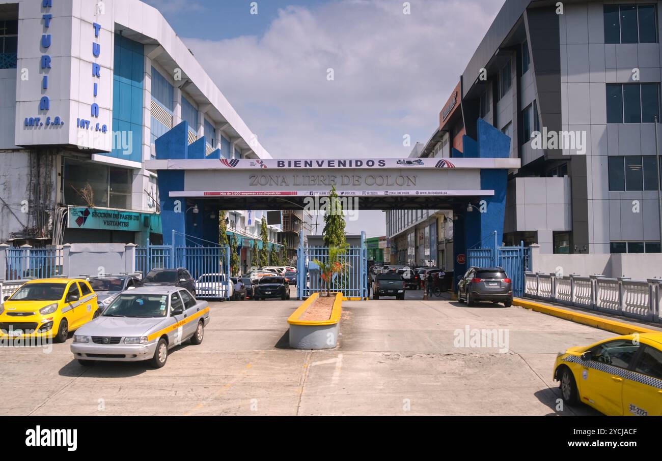 Colon Panama 22 January 2024 Entrance To The Zona Libre De Colon Colon Panama 22 January 2024 Entrance To The Zona Libre De Colon