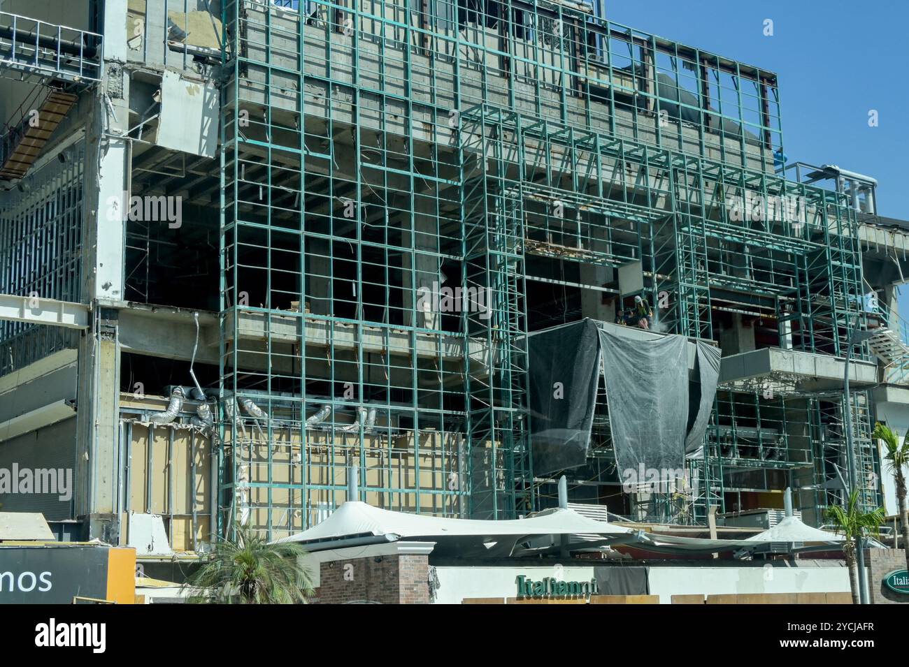 Acapulco, Mexico - 17 January 2024: Construction frame on the outside ...