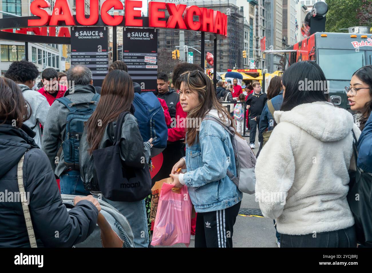 Brand activation for the Korean Samyang Buldak hot sauce in Flatiron ...