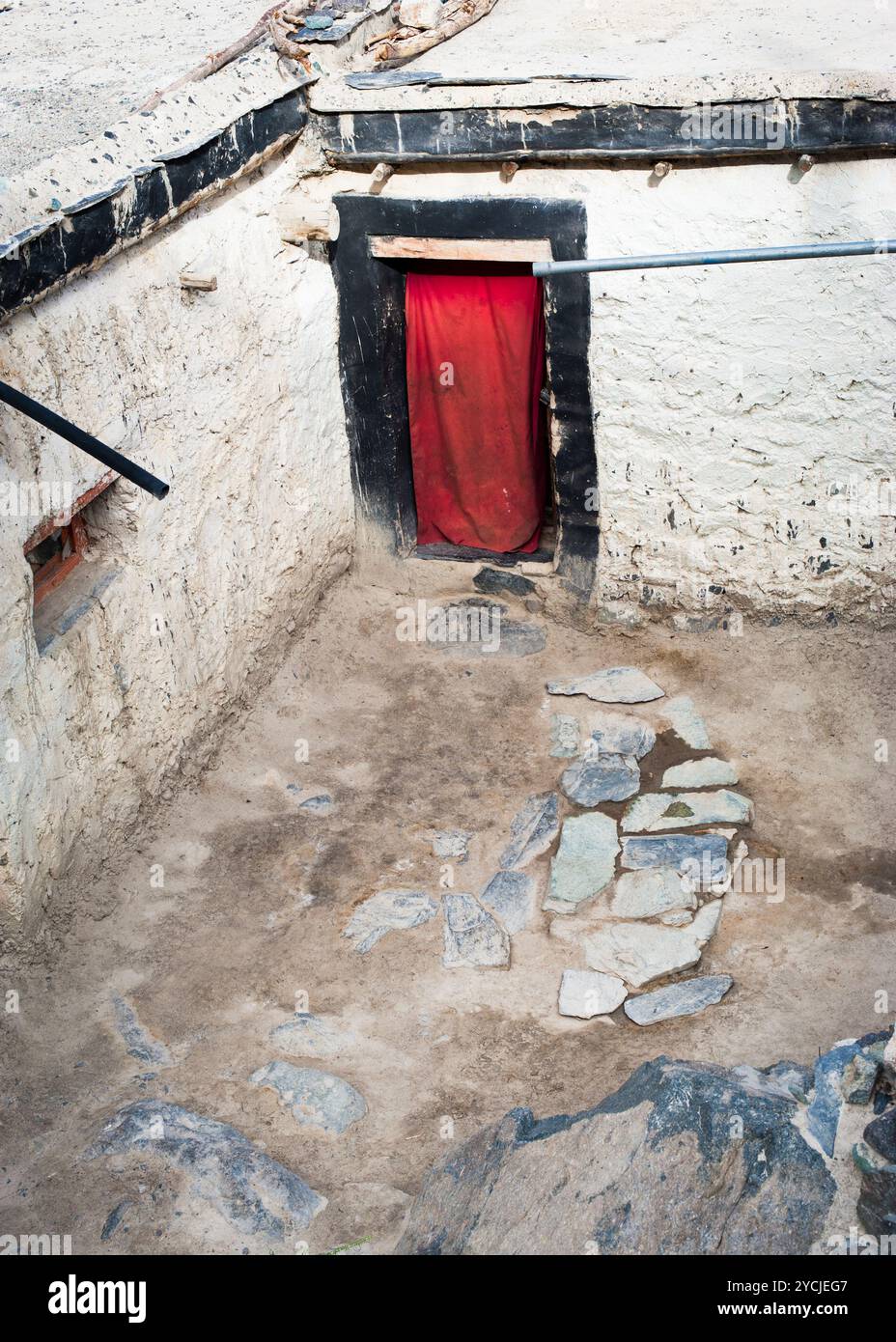 House entrance in small Tibetan village Stock Photo