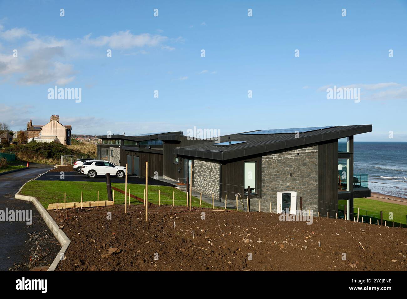 Luxury homes by the sea, Northumberland UK 2024 Stock Photo