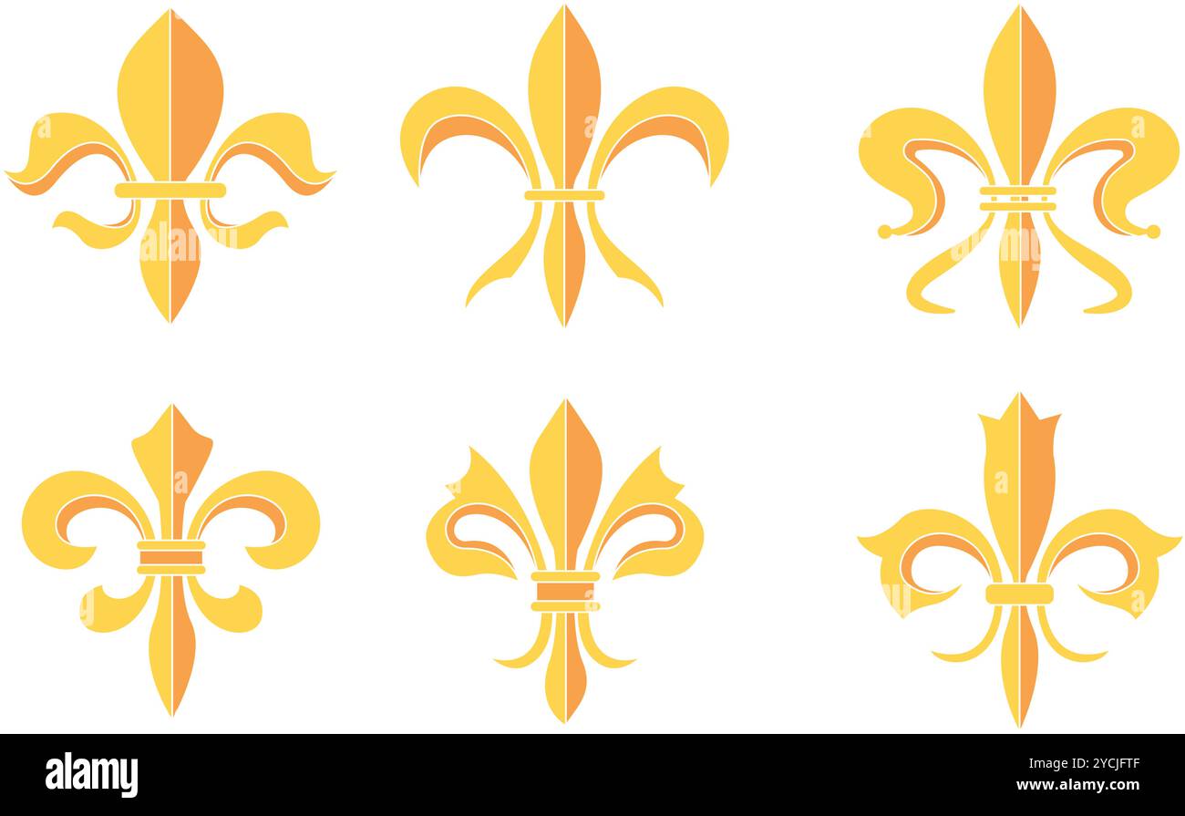 Fleur de lys coat of arms symbols Set Vector Stock Vector Image & Art ...
