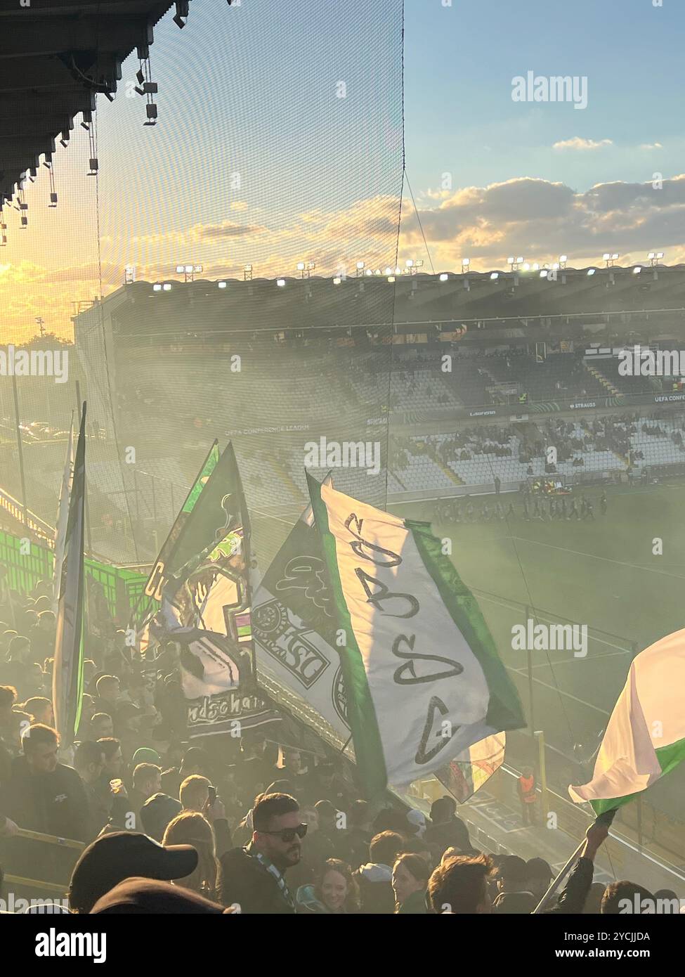 Auswärts Fans des FC St.Gallen in Brügge Stock Photo